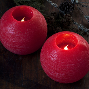 Led voskové sviečky set, červená, 12cm