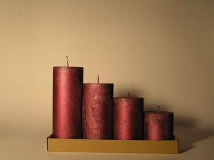 Sviečky 4set glitter červené