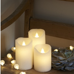 LED sviečky biele - pohyblivý knot 3set