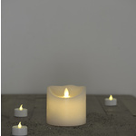 LED vosková sviečka biela pohyblivý knot 9cm