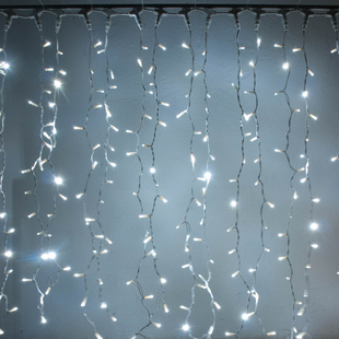 LED svetelný záves - 1x3m, ľadová biela, 300 diód