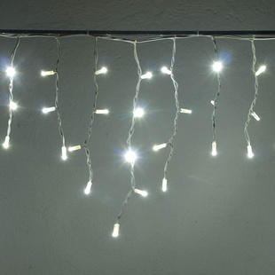 LED svetelné cencúle - 3x0,5m, ľadová biela, 114 diód
