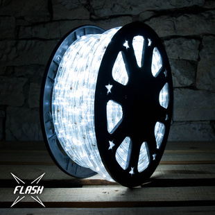 LED svetelná trubica - FLASH, 50m, ľadová biela, 1500 diód