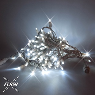 LED svetelná reťaz-  5m,ľadová biela, flash